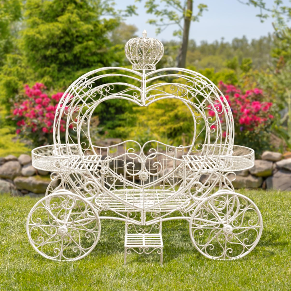 Amazon.com : Zaer Ltd. 6.25 Ft. Tall Heart-Shaped Iron Flower